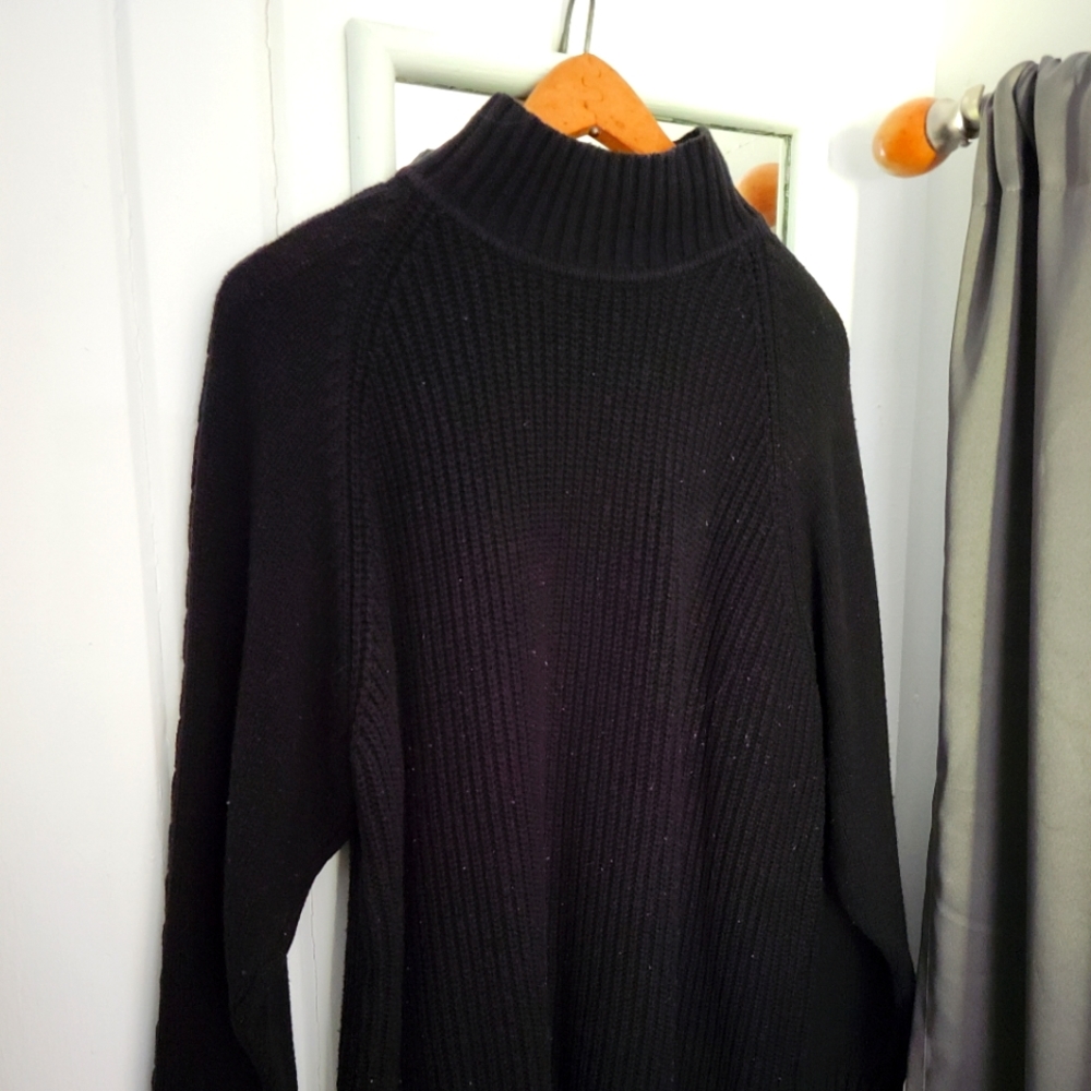 Black Mock Turtleneck Sweater